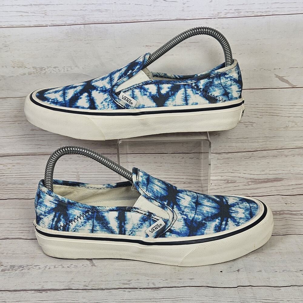 VANS Slip-On SF Indigo Blues Tie Dye Sneakers Skate Shoes Mens 6.5 Womens 8